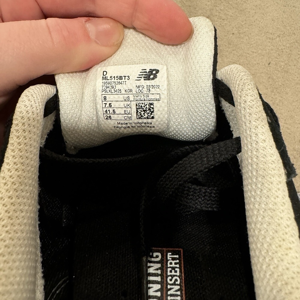 New Balance 515 V3 Mens 8D Black Orange Athletic Running Shoe ML515BT3 - Picture 2 of 10